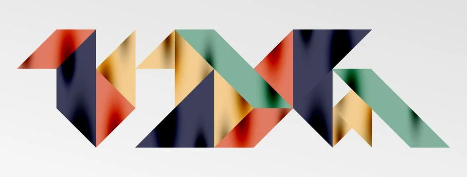 Tech minimal overlapping triangle shapes elements geometric graphic pattern イラスト素材