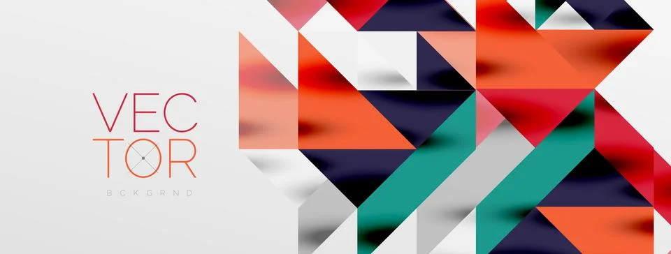 Tech minimal overlapping triangle shapes elements geometric graphic pattern Illustrazione stock