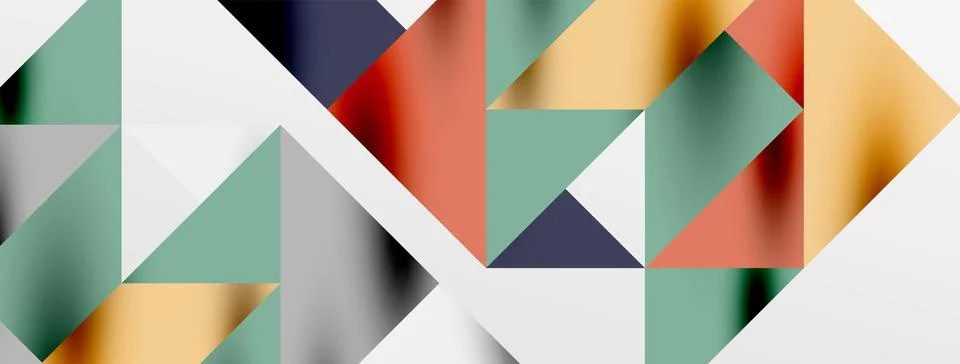 Tech minimal overlapping triangle shapes elements geometric graphic pattern Illustrazione stock