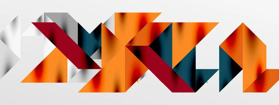 Tech minimal overlapping triangle shapes elements geometric graphic pattern Stock Illustration