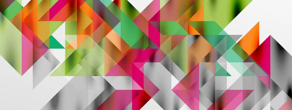 Tech minimal overlapping triangle shapes elements geometric graphic pattern Stock Illustration