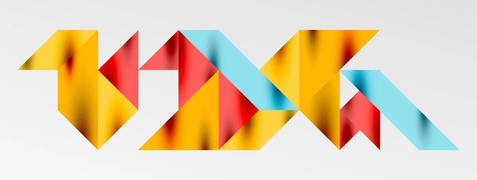 Tech minimal overlapping triangle shapes elements geometric graphic pattern Stock Illustration