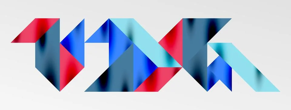 Tech minimal overlapping triangle shapes elements geometric graphic pattern Stock Illustration