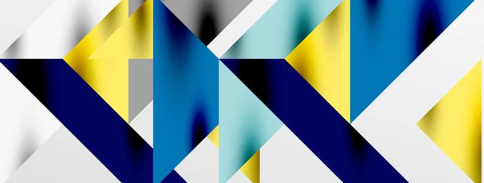 Tech minimal overlapping triangle shapes elements geometric graphic pattern Illustrazione stock