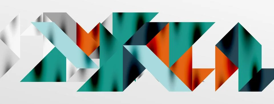 Tech minimal overlapping triangle shapes elements geometric graphic pattern Illustrazione stock