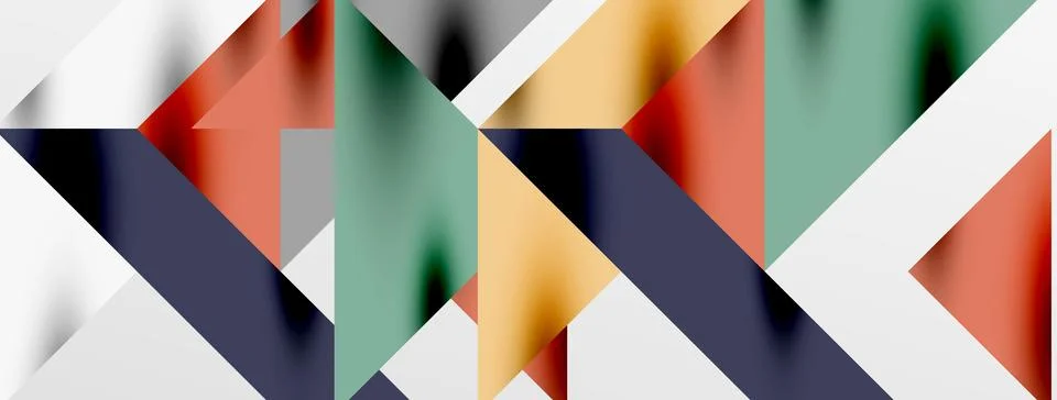 Tech minimal overlapping triangle shapes elements geometric graphic pattern Stock Illustration