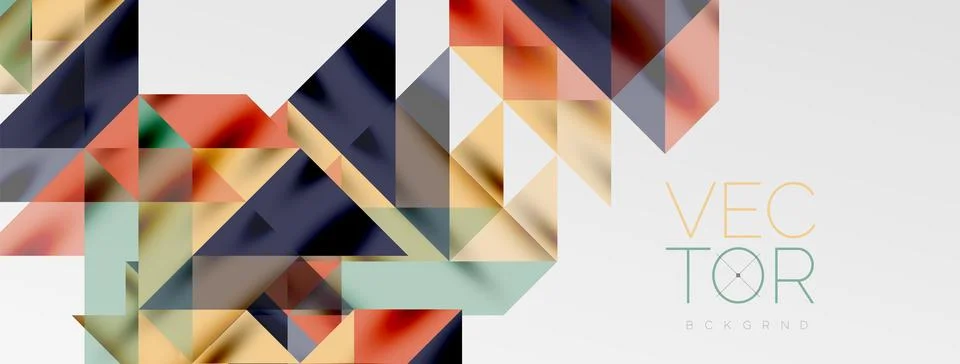 Tech minimal overlapping triangle shapes elements geometric graphic pattern Illustrazione stock