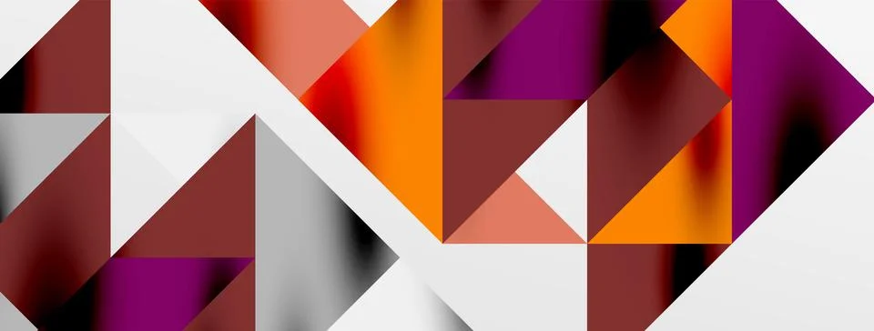 Tech minimal overlapping triangle shapes elements geometric graphic pattern Stock Illustration