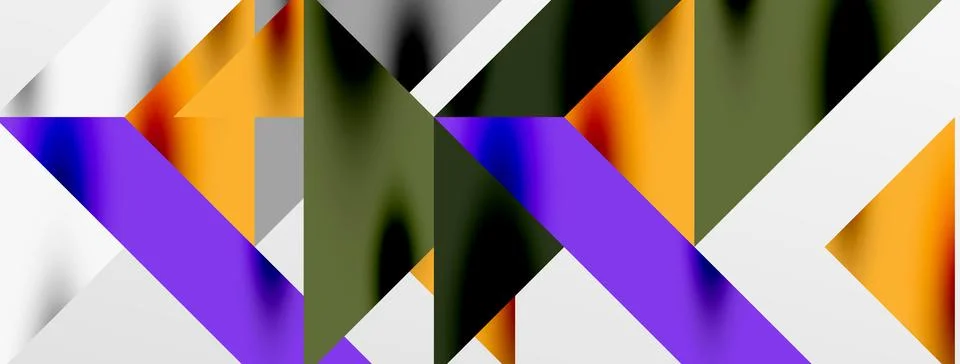 Tech minimal overlapping triangle shapes elements geometric graphic pattern Stock Illustration