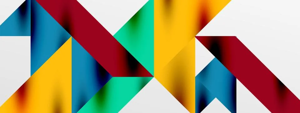 Tech minimal overlapping triangle shapes elements geometric graphic pattern Illustrazione stock