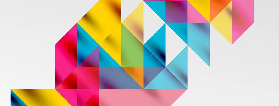 Tech minimal overlapping triangle shapes elements geometric graphic pattern Stock Illustration