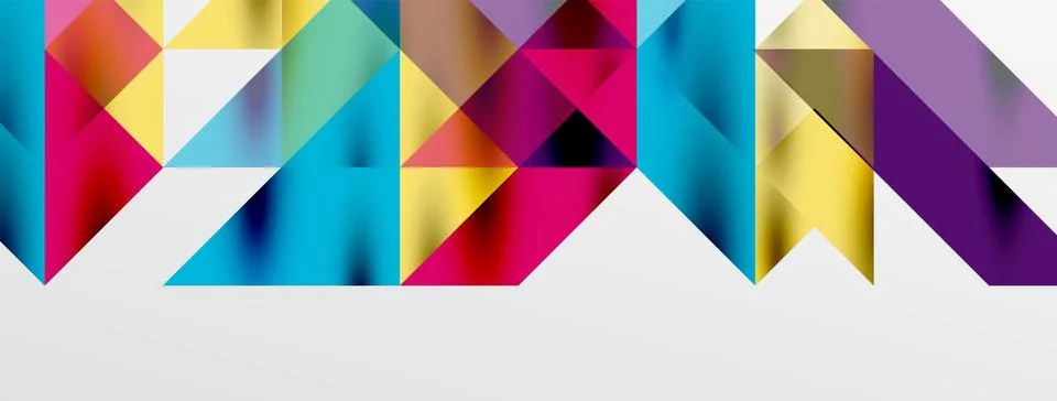 Tech minimal overlapping triangle shapes elements geometric graphic pattern Illustrazione stock