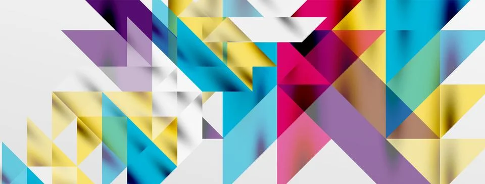 Tech minimal overlapping triangle shapes elements geometric graphic pattern Illustrazione stock