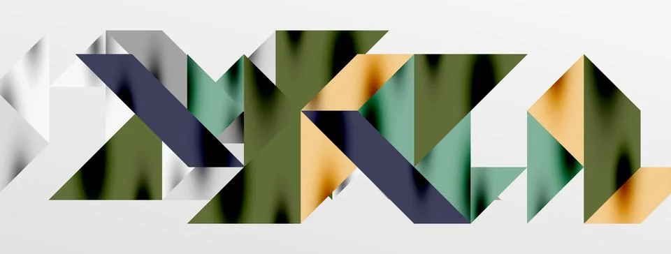 Tech minimal overlapping triangle shapes elements geometric graphic pattern Stock Illustration