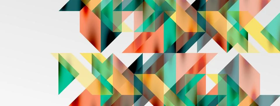 Tech minimal overlapping triangle shapes elements geometric graphic pattern Stockillustratie
