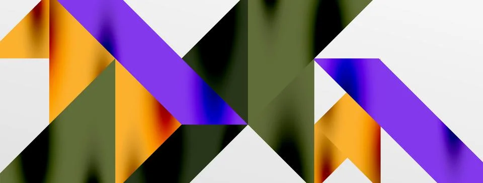 Tech minimal overlapping triangle shapes elements geometric graphic pattern Stock Illustration