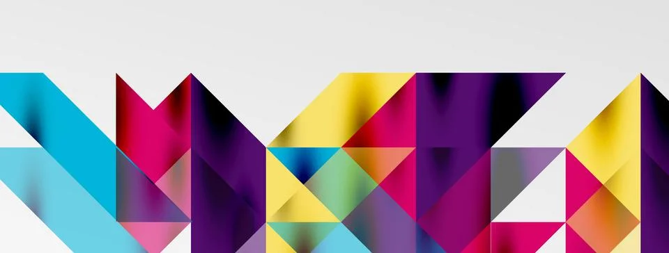 Tech minimal overlapping triangle shapes elements geometric graphic pattern Illustrazione stock