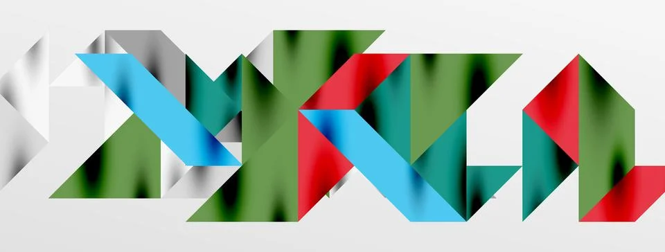 Tech minimal overlapping triangle shapes elements geometric graphic pattern Stock Illustration