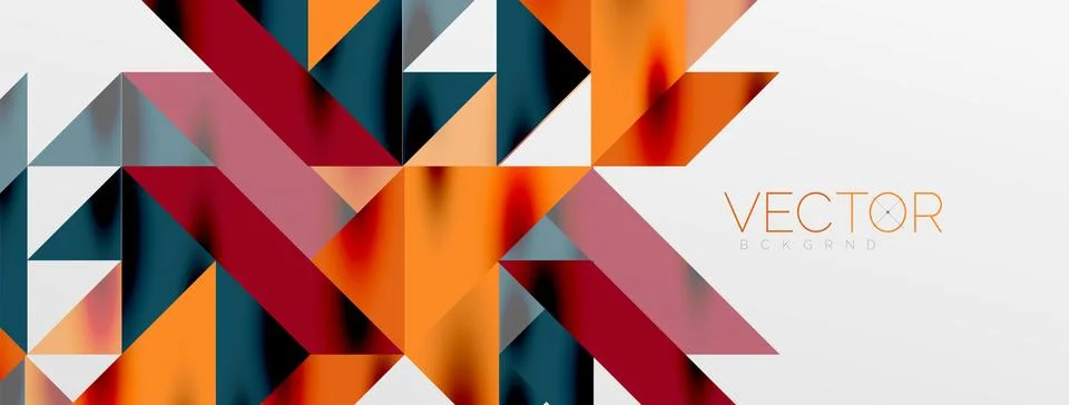 Tech minimal overlapping triangle shapes elements geometric graphic pattern Stock Illustration