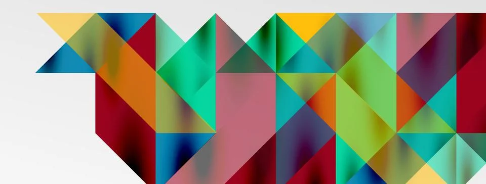 Tech minimal overlapping triangle shapes elements geometric graphic pattern Illustrazione stock