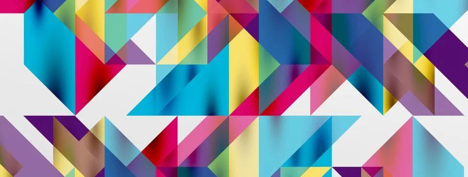 Tech minimal overlapping triangle shapes elements geometric graphic pattern Stock Illustration