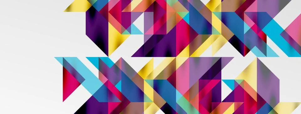 Tech minimal overlapping triangle shapes elements geometric graphic pattern Illustrazione stock