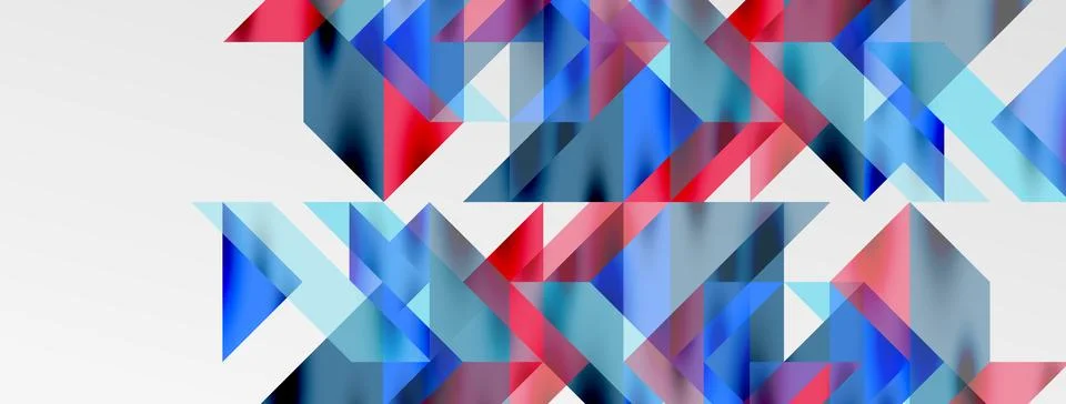 Tech minimal overlapping triangle shapes elements geometric graphic pattern Stock Illustration