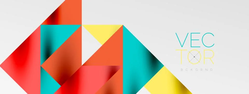 Tech minimal overlapping triangle shapes elements geometric graphic pattern Stock Illustration