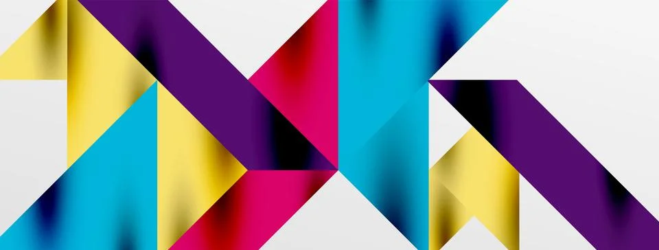 Tech minimal overlapping triangle shapes elements geometric graphic pattern Illustrazione stock