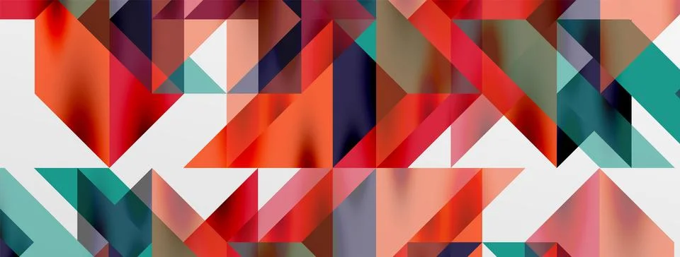 Tech minimal overlapping triangle shapes elements geometric graphic pattern Stockillustratie
