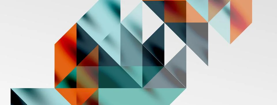Tech minimal overlapping triangle shapes elements geometric graphic pattern Stock Illustration
