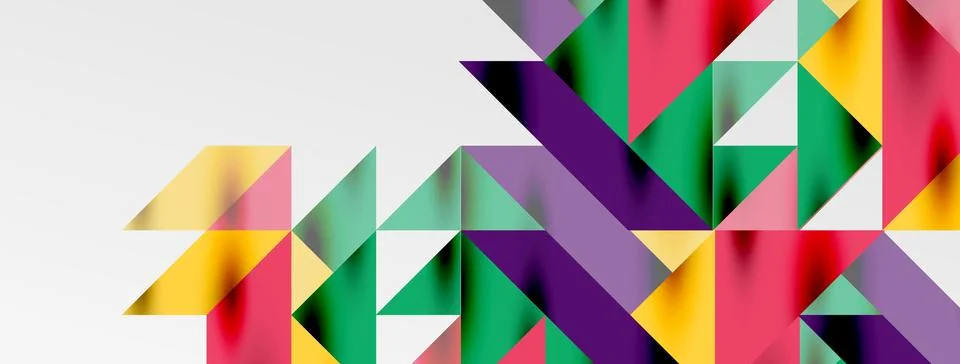 Tech minimal overlapping triangle shapes elements geometric graphic pattern Illustrazione stock