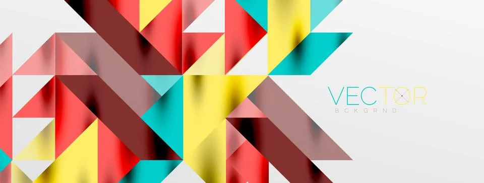Tech minimal overlapping triangle shapes elements geometric graphic pattern Stock Illustration