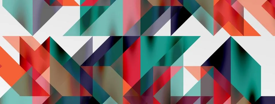Tech minimal overlapping triangle shapes elements geometric graphic pattern Illustrazione stock