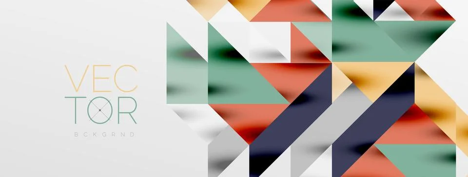Tech minimal overlapping triangle shapes elements geometric graphic pattern Illustrazione stock
