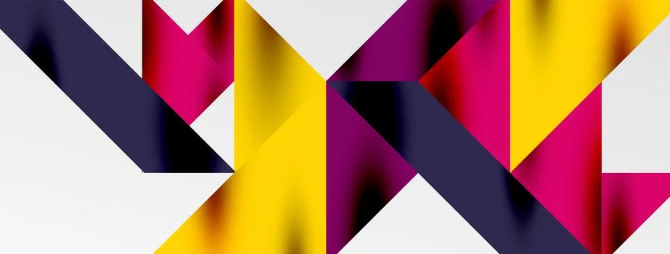 Tech minimal overlapping triangle shapes elements geometric graphic pattern Stock Illustration