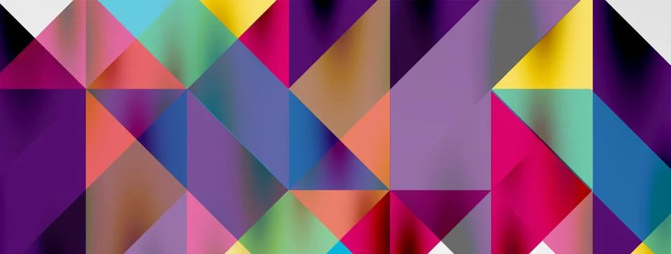 Tech minimal overlapping triangle shapes elements geometric graphic pattern Stock Illustration