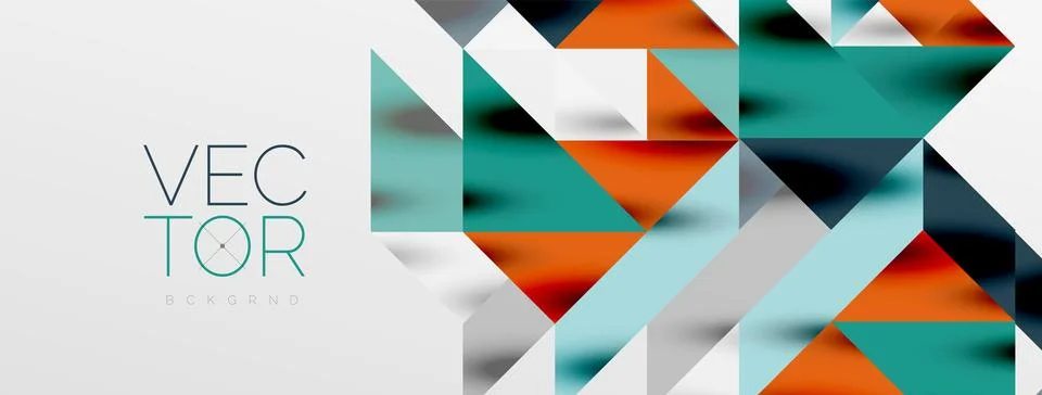 Tech minimal overlapping triangle shapes elements geometric graphic pattern Stock Illustration