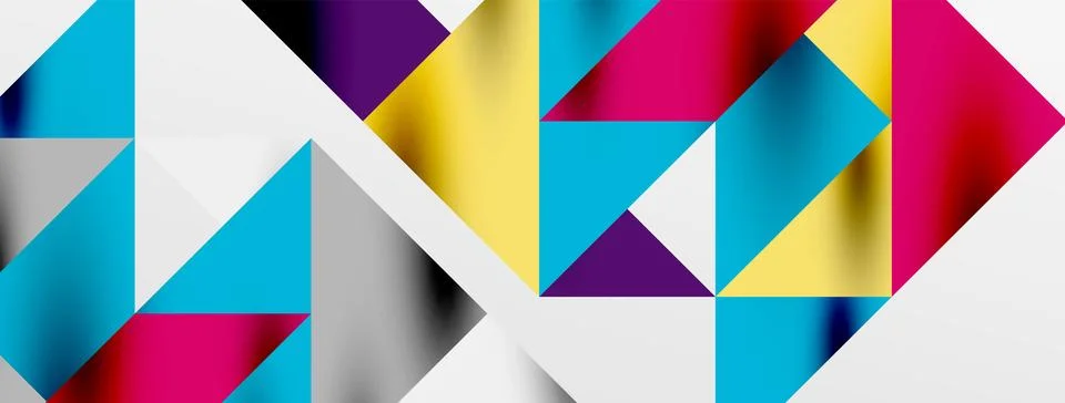 Tech minimal overlapping triangle shapes elements geometric graphic pattern Stockillustratie