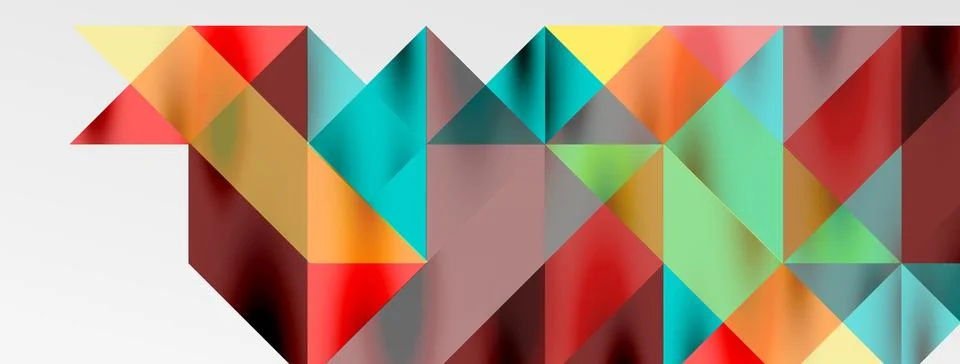 Tech minimal overlapping triangle shapes elements geometric graphic pattern Stock Illustration