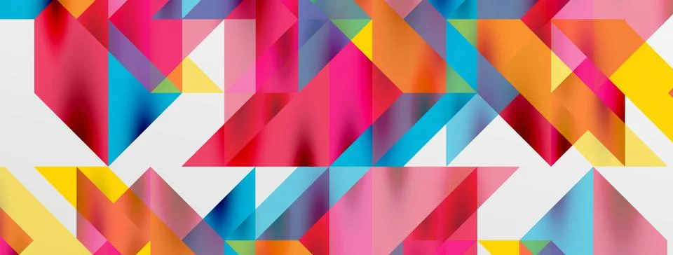 Tech minimal overlapping triangle shapes elements geometric graphic pattern Stockillustratie
