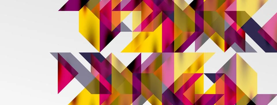 Tech minimal overlapping triangle shapes elements geometric graphic pattern Stock Illustration