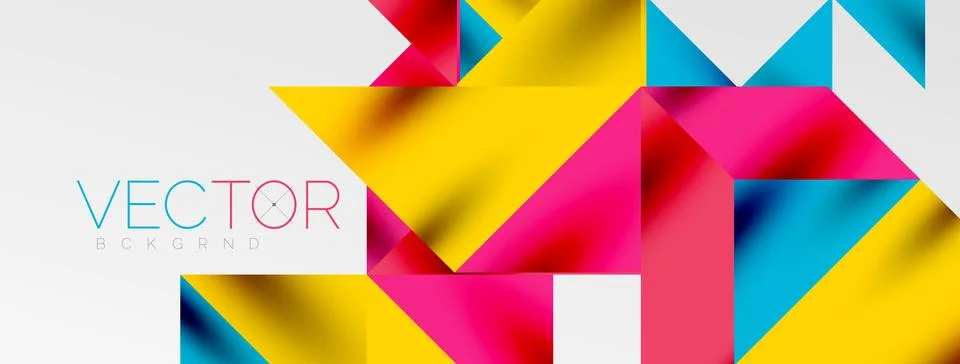 Tech minimal overlapping triangle shapes elements geometric graphic pattern Illustrazione stock