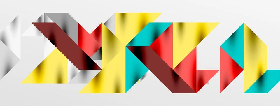 Tech minimal overlapping triangle shapes elements geometric graphic pattern Illustrazione stock