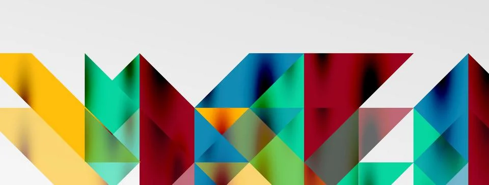 Tech minimal overlapping triangle shapes elements geometric graphic pattern Stock Illustration