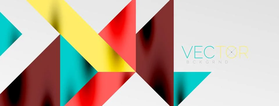 Tech minimal overlapping triangle shapes elements geometric graphic pattern Illustrazione stock