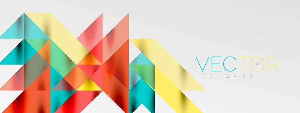 Tech minimal overlapping triangle shapes elements geometric graphic pattern Stock Illustration