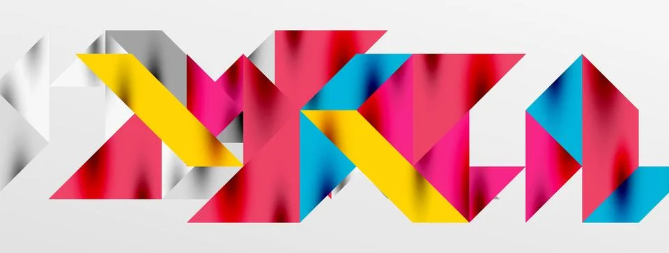 Tech minimal overlapping triangle shapes elements geometric graphic pattern Illustrazione stock