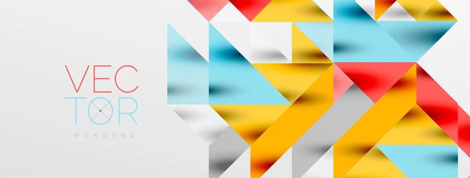Tech minimal overlapping triangle shapes elements geometric graphic pattern Stock Illustration