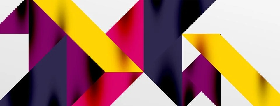 Tech minimal overlapping triangle shapes elements geometric graphic pattern Illustrazione stock